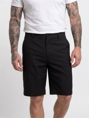 PGA Tour Men’s Black Classic Flat-Front Golf Shorts